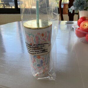 Lilly Pulitzer Tumbler With Straw Summer Serenade NWT